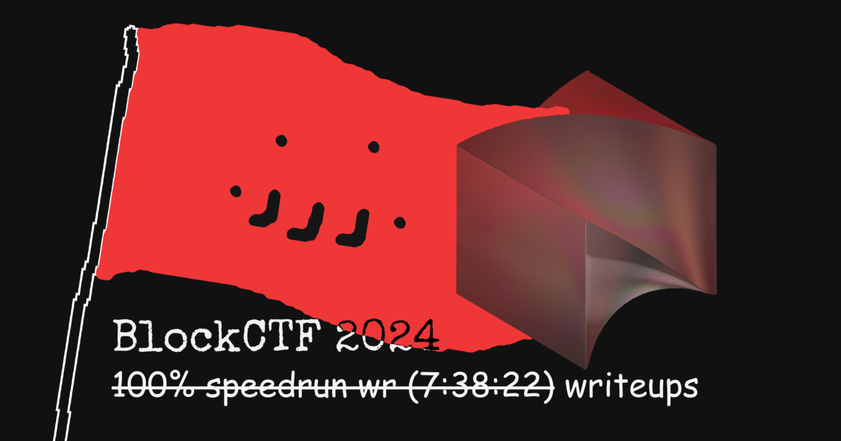 BlockCTF 2024 100% Speedrun WR (7:38:22)